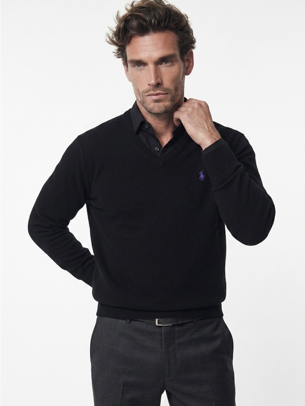 🧸 Polo Ralph Lauren Pima‎ Cotton V-Neck Sweater 👕 Size L